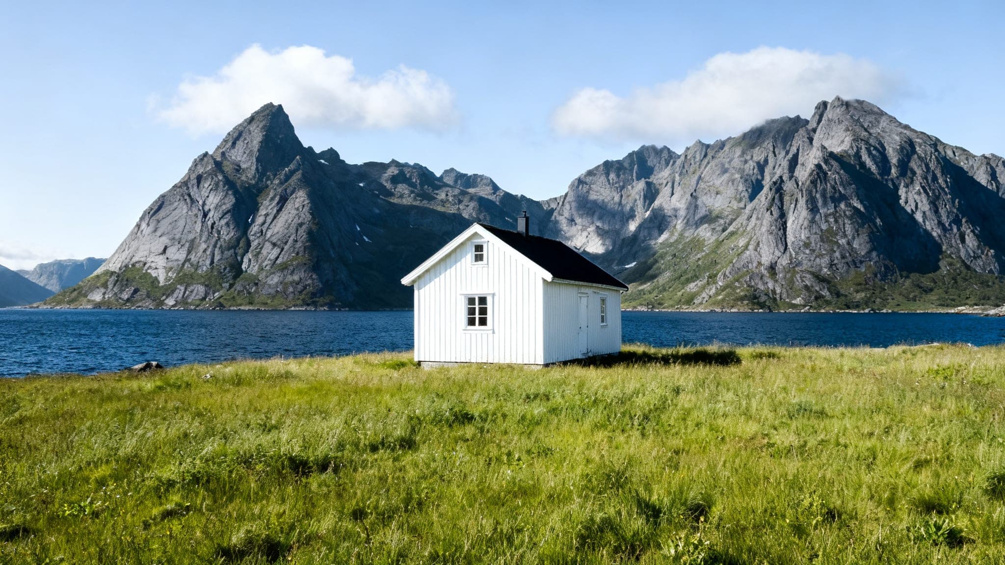 Senja-landskap med fjord og fjell